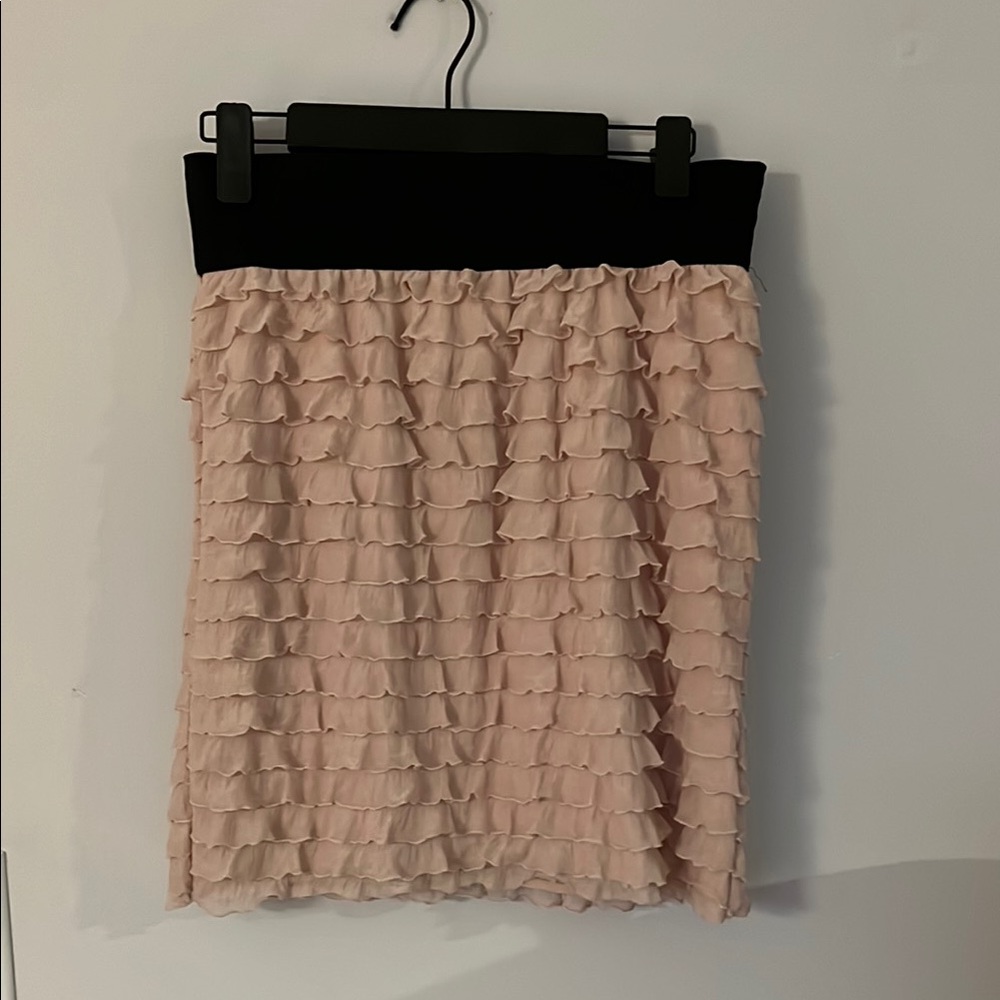 Ruffled Pink Mini Skirt